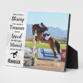 Plaque Photo Cadeau commémoratif de cheval Citation de sympathi (Côté)