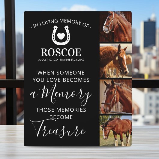 Plaque Photo Cadeau commémoratif de cheval - Équidé