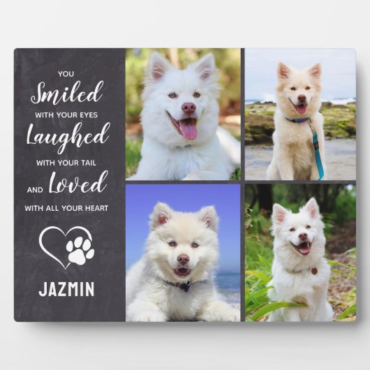 Plaque Photo Cadeau commémoratif de chien - Perte d'animal de c (Devant)