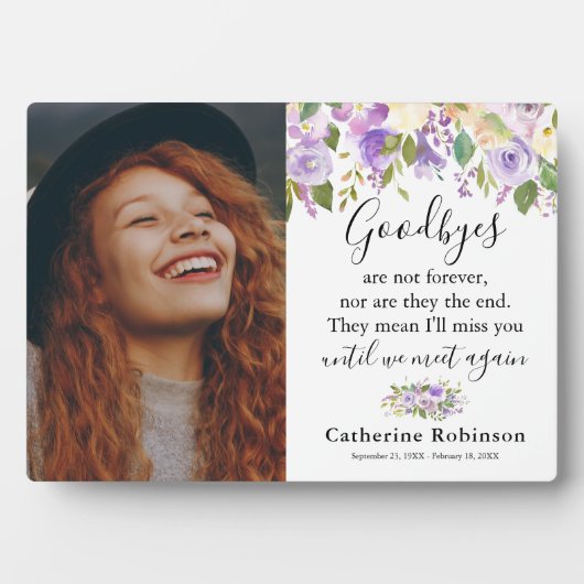 Plaque Photo Cadeau commémoratif | Mémoire d'image (Devant)