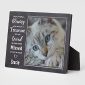 Plaque Photo Cadeau commémoratif pour chat - Cadeau de sympathi (Côté)