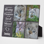 Plaque Photo Cadeau Commémoratif pour Chat de Compagnie - Objet (Côté)