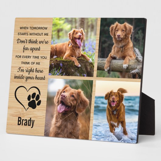 Plaque Photo Cadeau commémoratif pour chien de compagnie - Symp (Côté)