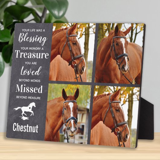 Plaque Photo Cadeau commémoratif pour un cheval Perte de cheval