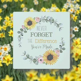 Plaque Photo Cadeau d'affirmation ! Cadeau floral réfléchi sur