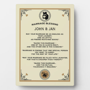 Plaque Photo Cadeau de bénédiction de mariage