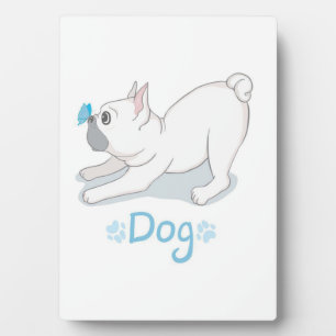 Plaque Photo Cadeau de chien mignon Chien drôle avec papillon