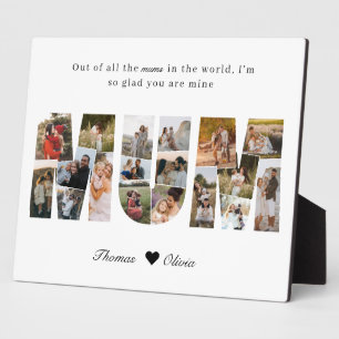 Plaque Photo Cadeau de collage photo Maman 20 pour affiche de l