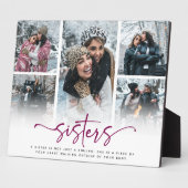 Plaque Photo Cadeau de collage photo Script Sisters 5 (Côté)