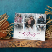 Plaque Photo Cadeau de collage photo Script Sisters 5 (Côté)