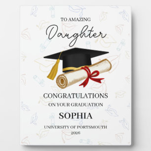 Plaque Photo Cadeau de fin d'études de fille Nom Année