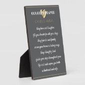 Plaque Photo Cadeau de mariage Prière du couple  (Côté)