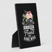 Plaque Photo Cadeau de Noël | Bon ami et un peu de vin (Côté)