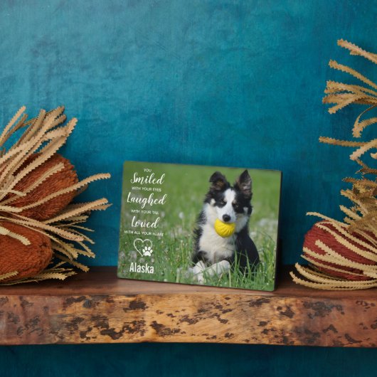 Plaque Photo Cadeau de perte de chien - Sympathie de chien Gard (Côté)