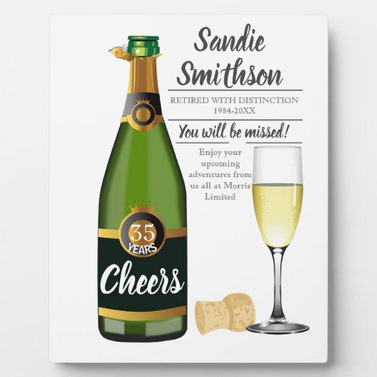 Plaque Photo cadeau de retraite pour le patron, l'employé, serv (Devant)