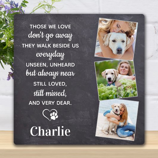 Plaque Photo Cadeau de sympathie pour perte d'animal de compagn