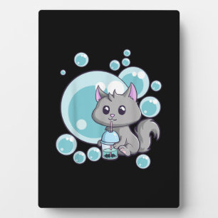 Plaque Photo Cadeau de thé bulle de chat Funny Boba Tea Cats