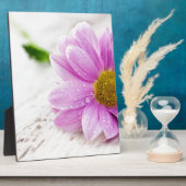 Plaque Photo cadeau fleur marguerite rose (Côté)