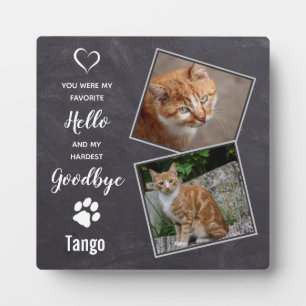 Plaque Photo Cadeau Mémorial pour Chat de Compagnie Citation d'