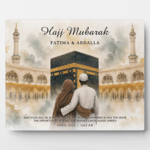 Plaque Photo Cadeau personnalisé pour couples musulmans, Hajj M