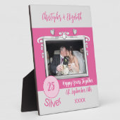 Plaque Photo Cadeau photo 25 ans de mariage personnalisé avec p (Côté)