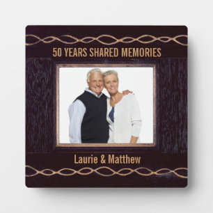 Plaque Photo Cadeau photo en chaîne dorée 50e anniversaire Cade