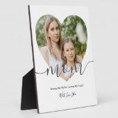 Plaque Photo Cadeau Photo Moderne Chic Coeur Formé Pour Maman (Côté)