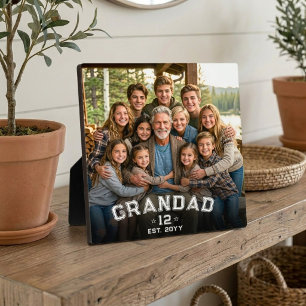 Plaque Photo Cadeau photo souvenir de l'année de Papy EST Total