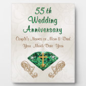 Plaque Photo Cadeau pour 55 ans de mariage : Christian Emerald (Devant)