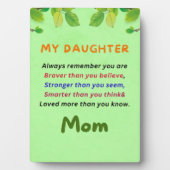 Plaque Photo cadeau pour ma fille, cadeau d'anniversaire (Devant)