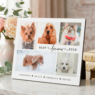 Plaque Photo Cadeau pour maman de chat et chien modernes Meille