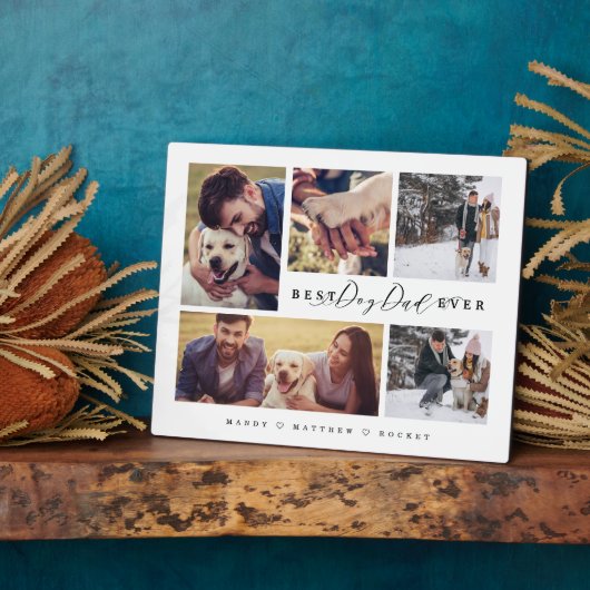 Plaque Photo Cadeau Pour Meilleur Chien Papa Jamais Famille Pho (Côté)