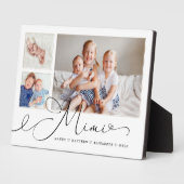 Plaque Photo Cadeau pour Mimi | Grandchildren 3 Photo Collage (Côté)