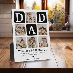 Plaque Photo Cadeau pour papa avec grille multi-photo moderne