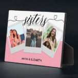 Plaque Photo Cadeau pour Soeur Photo personnalisée Collage rose<br><div class="desc">Cadeau pour Soeur Photo personnalisée Collage rose mignon</div>