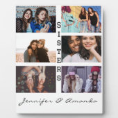 Plaque Photo Cadeau pour Soeurs Custom 6 Collage photo et nom (Devant)