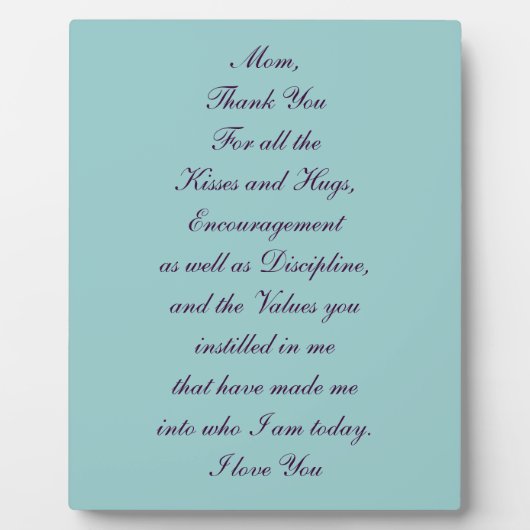 Plaque Photo Cadeau unique pour maman (Devant)