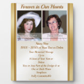 Plaque Photo Cadeaux commémoratifs personnalisés pour la perte  (Devant)