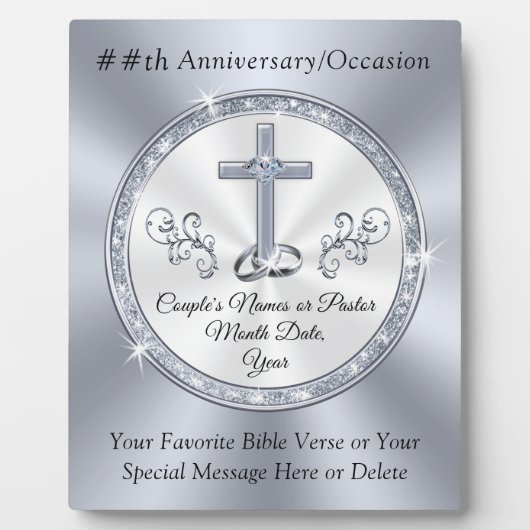 Plaque Photo Cadeaux d'anniversaire chrétiens personnalisés, to (Devant)