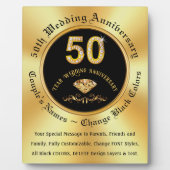Plaque Photo Cadeaux d'anniversaire de 50e mariage bon marché, (Devant)