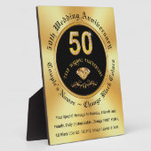 Plaque Photo Cadeaux d'anniversaire de 50e mariage bon marché, (Côté)