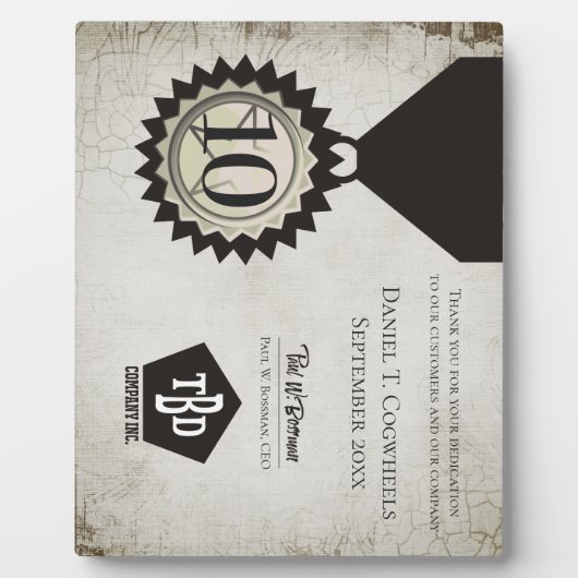 Plaque Photo Cadeaux d'anniversaire des employés de pierre d'âg (Devant)