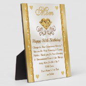 Plaque Photo Cadeaux de 50e anniversaire pour maman (Côté)
