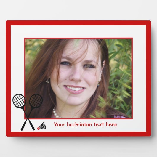 Plaque Photo Cadeaux de badminton, raquette et billetterie pers (Devant)