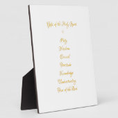 Plaque Photo Cadeaux de l'Esprit Saint en 3D Look Script doré (Côté)