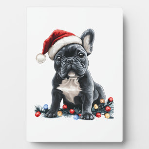 Plaque Photo Cadeaux de Noël de chien de bouledogue français Lu