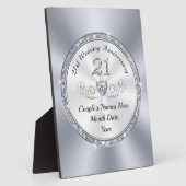 Plaque Photo Cadeaux personnalisés du 21e anniversaire pour ell (Côté)