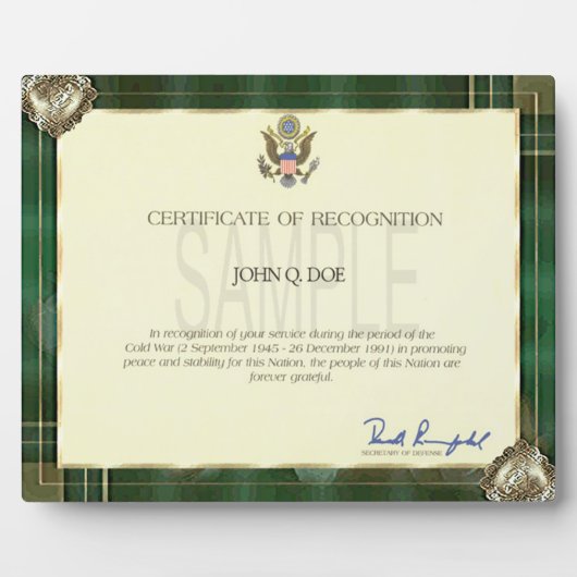 Plaque Photo Cadre antique vert avec votre photo argentée ici (Devant)