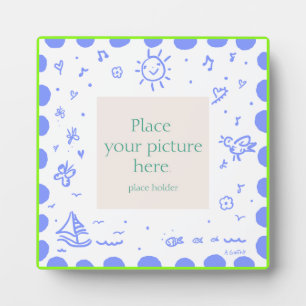 Plaque Photo Cadre bleu et citron vert ensoleillé