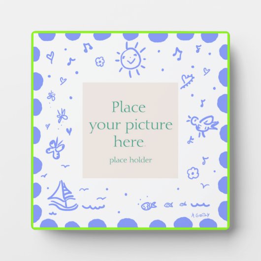 Plaque Photo Cadre bleu et citron vert ensoleillé (Devant)